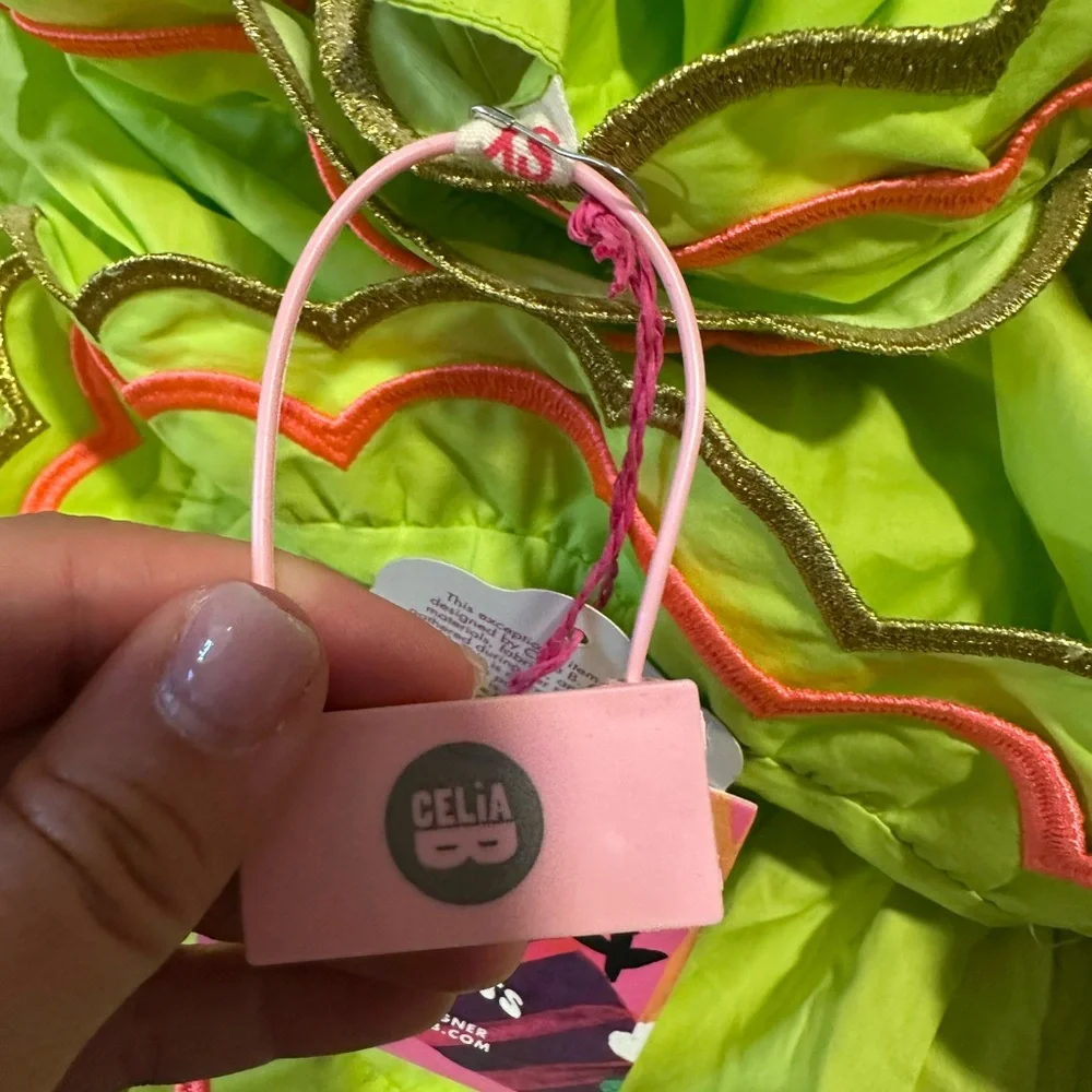 CeliaB Neon Green Dress with Pink Accents - Picture 7 of 15